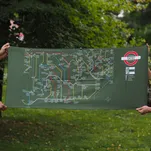 Ręcznik szybkoschnący Nasze Góry - metro mapa - Tatry Zachodnie - zielony
