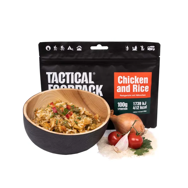 TACTICAL FOODPACK Kurczak z ryżem – liofilizat – 100 g / 400 g