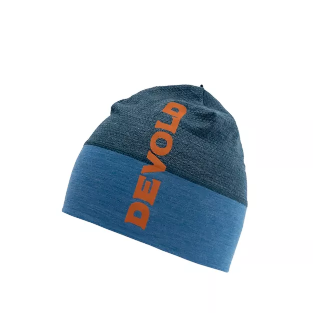 DEVOLD Running Merino 130 Beanie - Blue - sportowa czapka wełniana