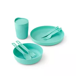 SEA TO SUMMIT Zestaw naczyń biwakowych Passage Dinnerware (7 elementów) - Aqua Sea