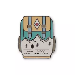 Pin metalowy - Plecak z górami - PINSTORY