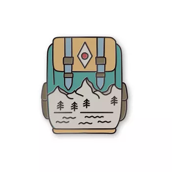 Pin metalowy - Plecak z górami - PINSTORY
