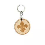 Breloczek drewniany z lilijką - Brelok dla harcerzy