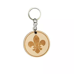 Breloczek drewniany z lilijką - Brelok dla harcerzy