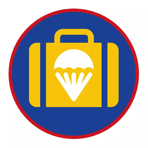 Sprawność harcerska Pomocnik / Pomocniczka układacza spadochronowego - czerwone obszycie - reforma SIM - System Identyfikacji Metodycznej