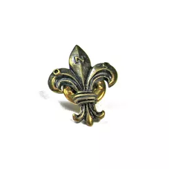 Oksydowana lilijka krakowska na zatrzask - złota