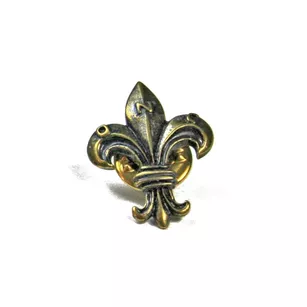 Lilijka krakowska na zatrzask - oksydowana złota