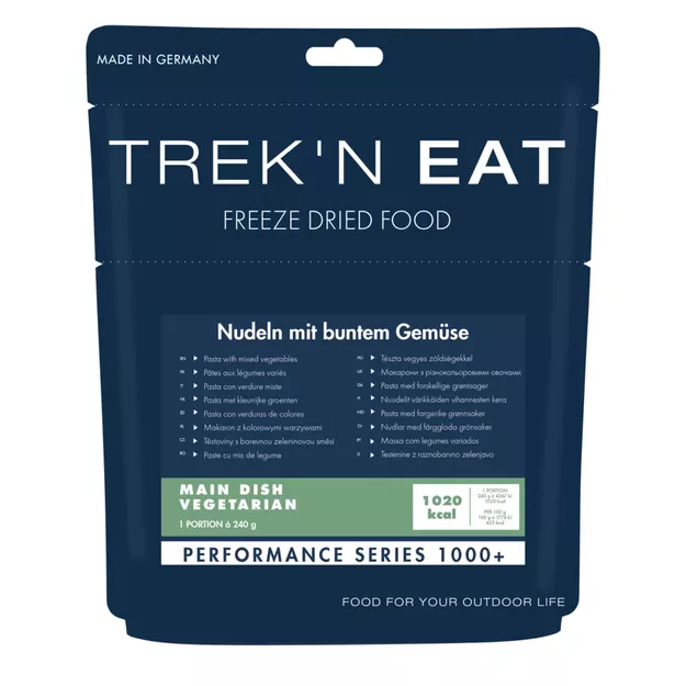 TREK'N EAT - Performance series - Makaron z warzywami 250 g (1020 g) - Żywność Liofilizowana