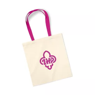 Torba bawełniana z logo ZHP - różowe uchwyty
