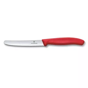 VICTORINOX Nóż stołowy z ząbkowany ostrzem Swiss Classic - 11 cm - czerwony