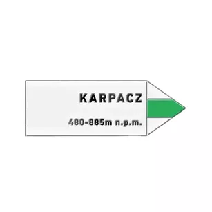 Pin metalowy turystyczny - strzałka KARPACZ - PINSTORY
