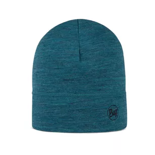 BUFF Lightweight Merino Beanie - Solid Teal - cienka sportowa czapka merynosowa