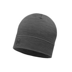 BUFF Lightweight Merino Wool Hat Solid Grey - cienka i lekka sportowa czapka merynosowa