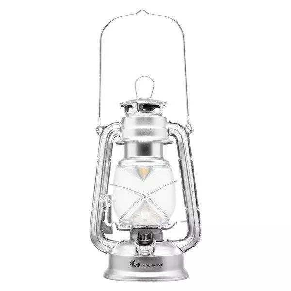 MACTRONIC Falcon Eye - Retro II - Lampa campingowa na baterie - srebrna