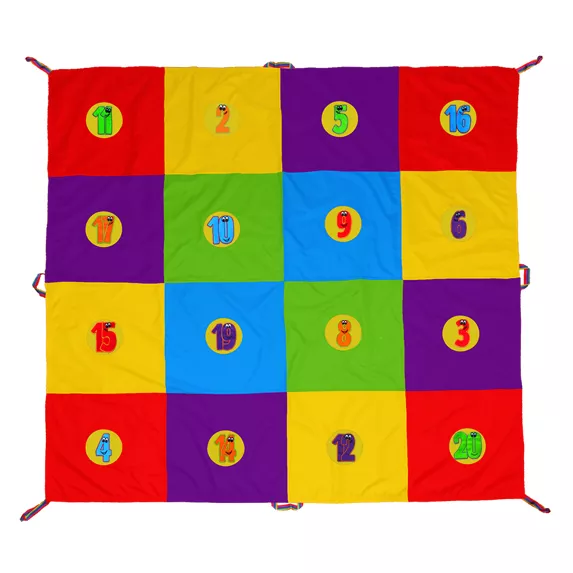 AKSON Mata Edukacyjna szachownica 2x2 m + 20 liczb z rzepami