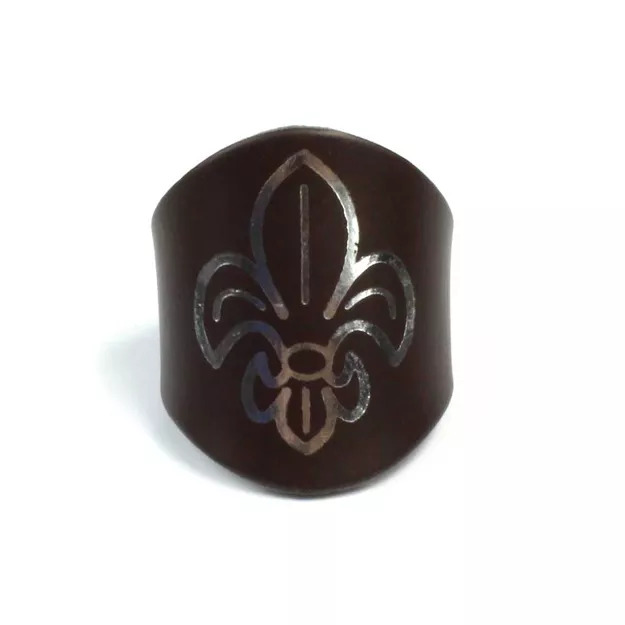 Wypalany suwak skautowy ze srebrną lilijką