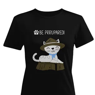 Koszulka harcerska Kot Harcerz "Be Purrrpared!" damska