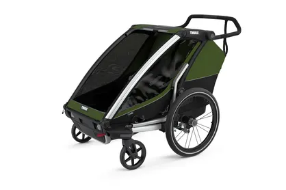 THULE Chariot Cab 2 - wózek spacerowy + przyczepka rowerowa - Aluminium/Cypress Green