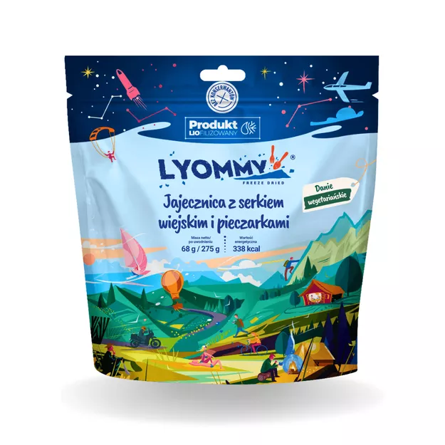 LYOMMY Jajecznica z serkiem wiejskim i pieczarkami - 275 g - danie liofilizowane / liofilizat