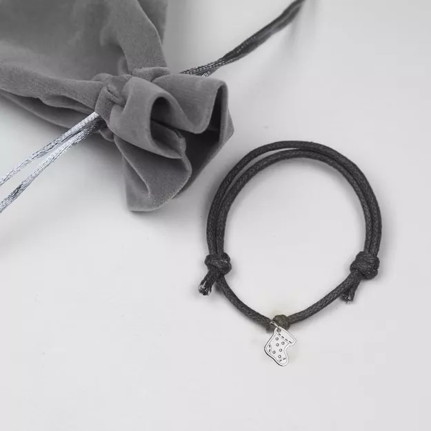 SKARPETA Bransoletka świąteczna ze srebrną zawieszką na sznurku - różne kolory