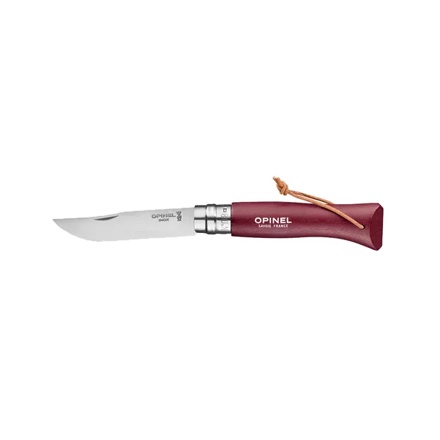 OPINEL Colorama Burgundy N°08 - składany nóż z rzemykiem