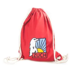 Plecak dla zucha - czerwony - worek z kolorowym znaczkiem zucha