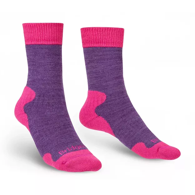BRIDGEDALE Damskie zimowe skarpety trekkingowe - Heavyweight Boot Merino - Purple