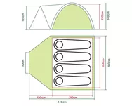 COLEMAN Darwin 4 Plus - Namiot turystyczny czteroosobowy - zielony - 5
