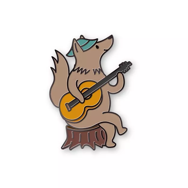 Pin metalowy - Wilk z gitarą - PINSTORY