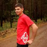 Koszulka z logo ZHP na boku- czerwona męska