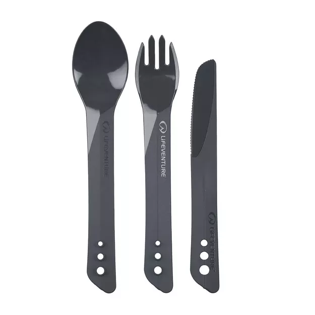 LIFEVENTURE Ellipse Camping Cutlery - Graphite - zestaw sztućców turystycznych