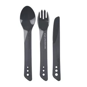 LIFEVENTURE Ellipse Camping Cutlery - Graphite - zestaw sztućców turystycznych