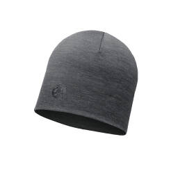 BUFF Heavyweight Merino Wool Hat Solid Grey - sportowa czapka zimowa merynosowa