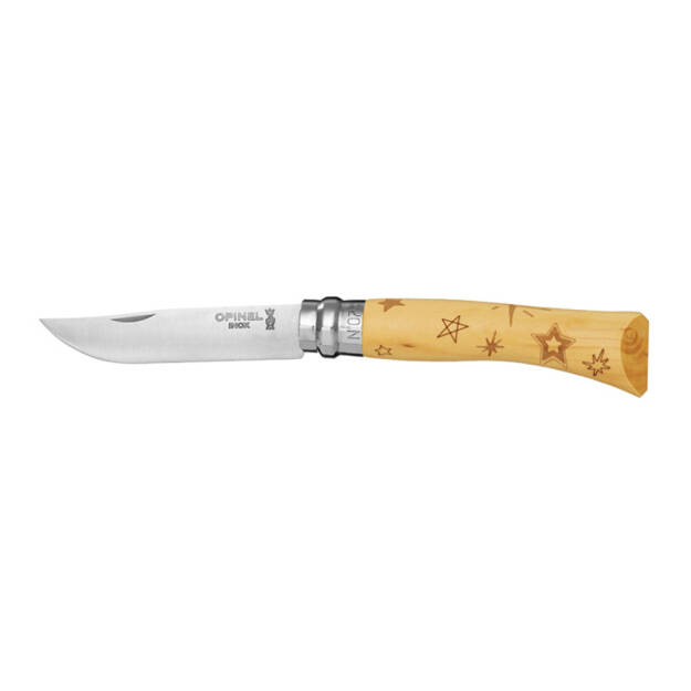 Opinel N°07 Inox - Nature Stars - klasyczny składany nóż z grawerem