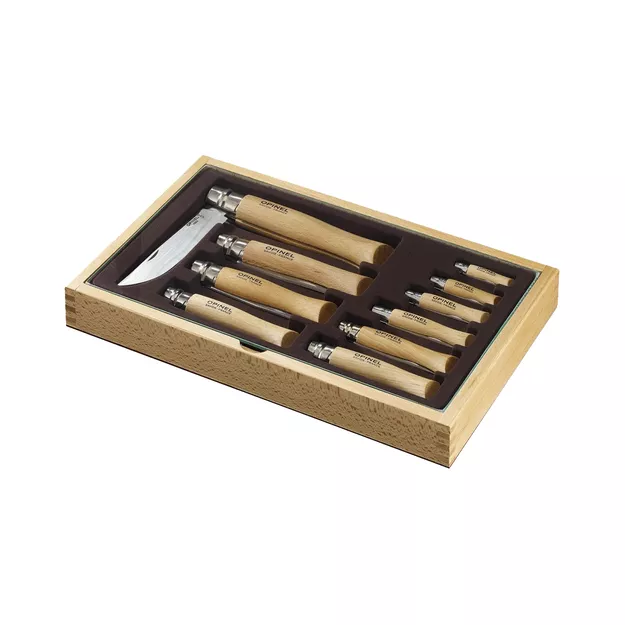 OPINEL Zestaw 10 sztuk noży Inox No 02 - 12 w skrzyni