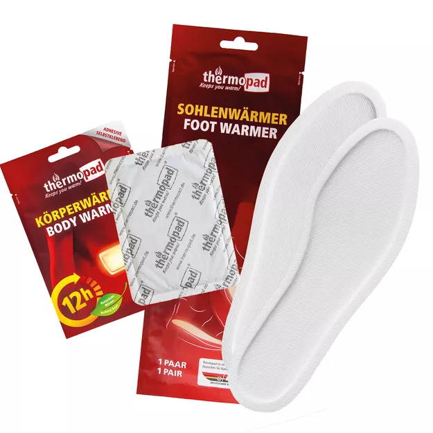 THERMOPAD Zestaw: Ogrzewacz chemiczny do stóp + Ogrzewacz chemiczny do ciała