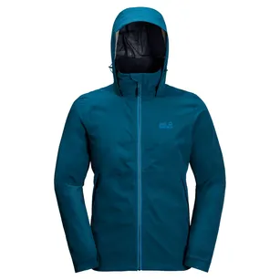 JACK WOLFSKIN Evandale - dark cobalt - Kurtka przeciwdeszczowa lekki hardshell na długie deszcze