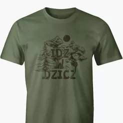 Męska koszulka "Idź w dzicz" - t-shirt dla harcerzy i turystów