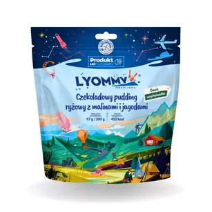 LYOMMY Czekoladowy pudding ryżowy z malinami i jagodami - 300 g - danie liofilizowane / liofilizat