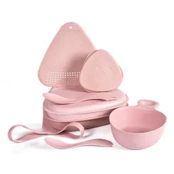 LIGHT MY FIRE MealKit BIO dustypink - Zestaw naczyń turystycznych z bio plastiku