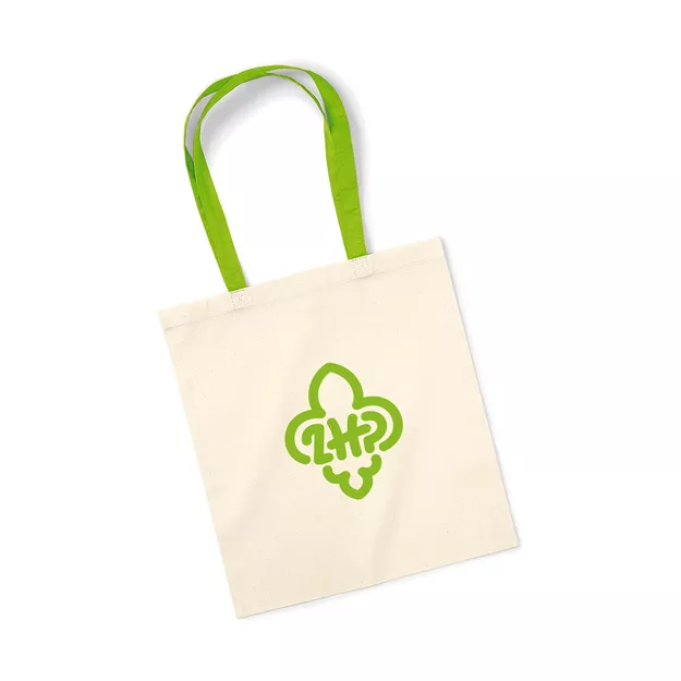 Torba bawełniana z logo ZHP - zielone uchwyty