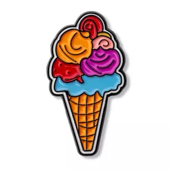 Pin metalowy - Lody w waflu - PINSTORY