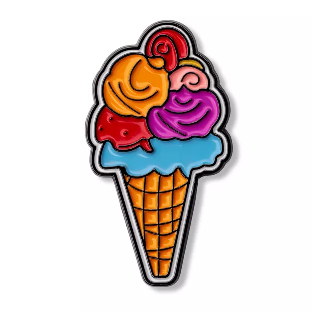Pin metalowy - Lody w waflu - PINSTORY