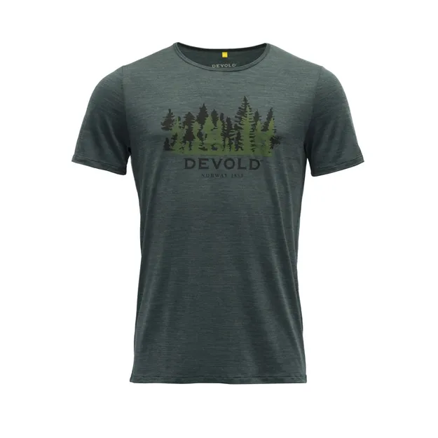 DEVOLD Ørnakken merino 130 man - woods - męska koszulka z krótkim rękawem z wełny merino