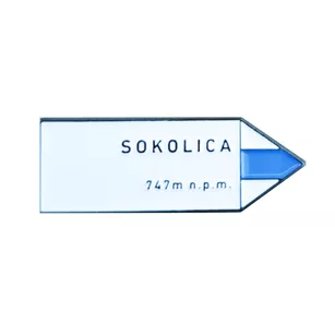 Pin metalowy turystyczny - strzałka SOKOLICA - PINSTORY