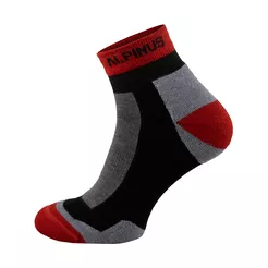 ALPINUS Skarpety trekkingowe merino Coolmax - Sveg Low - szaro-czerwone