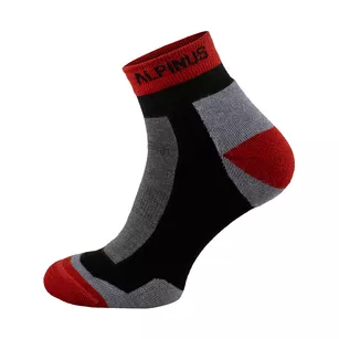 ALPINUS Skarpety trekkingowe merino Coolmax - Sveg Low - szaro-czerwone