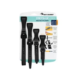 SEA TO SUMMIT Stretch-Loc 4 pack Black - zestaw pasków troków mocujących - czarne