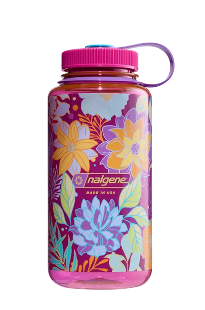 NALGENE Butelka turystyczna Wide Mouth 32 oz (1000ml) - Magenta Botanical Florals