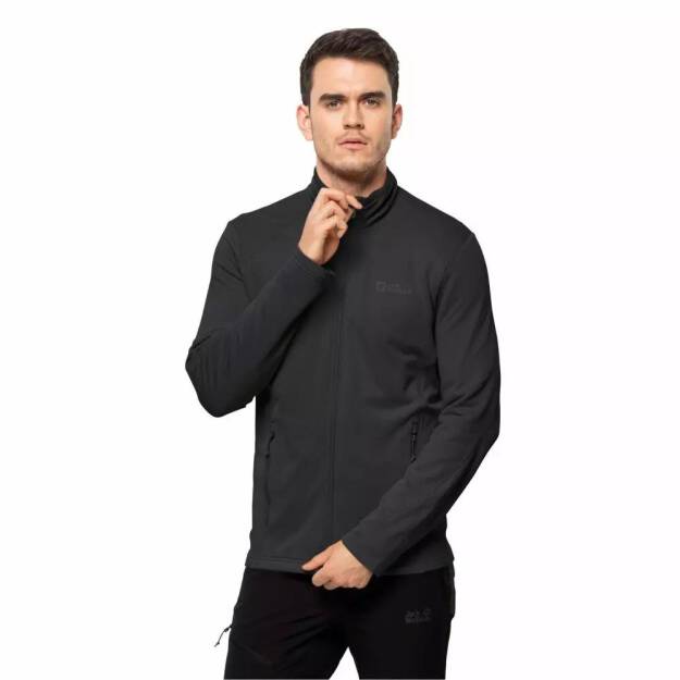 JACK WOLFSKIN Kolbenberg FZ Men - black - męska elastyczna kurtka polarowa